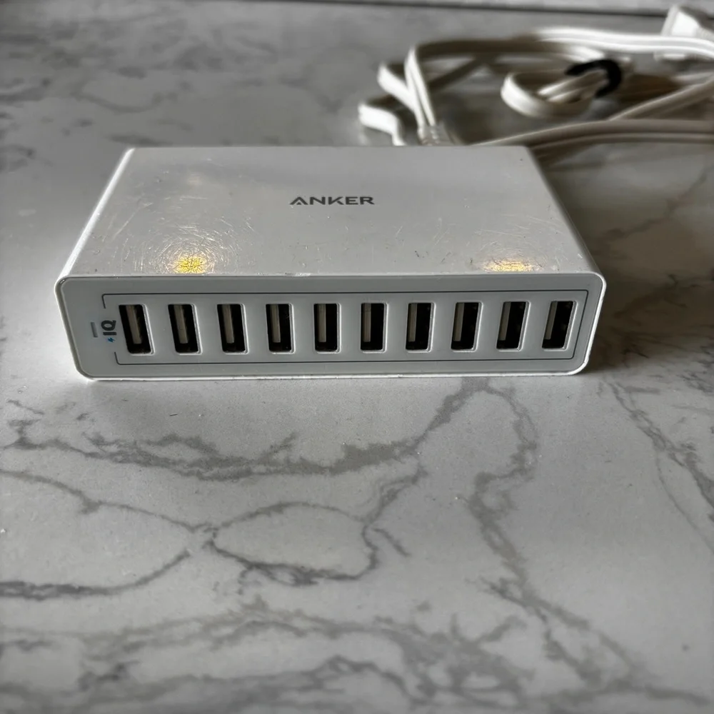 Anker White 10-Port USB Charging Station